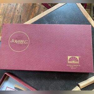 1953 Scrabble Board Game Word Game in Burgundy Box
